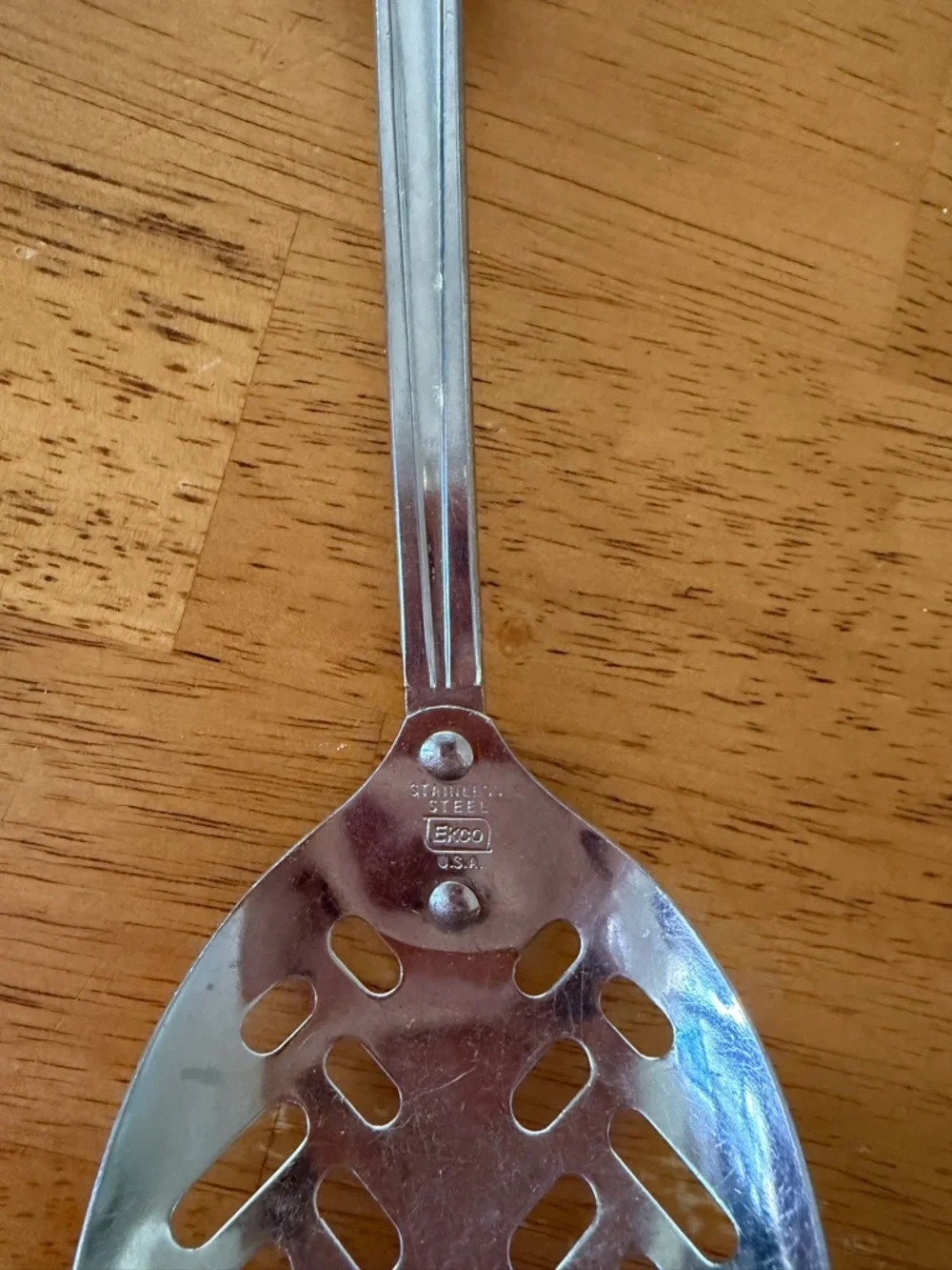 Vintage Stainless Steel Slotted Serving Spoon Floral Handle Retro Kitchen Utensi - Picture 2 of 5